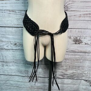 Woven Belt Y2K Wide Faux Leather Boho Belt